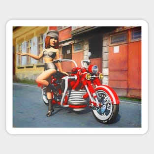 Biker Babe Sticker